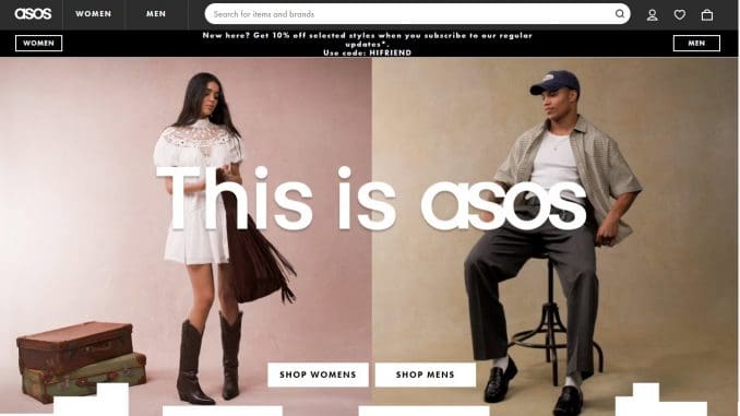 Asos web site